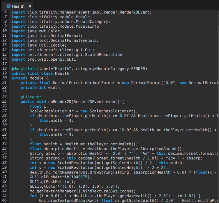 tifality's health module
