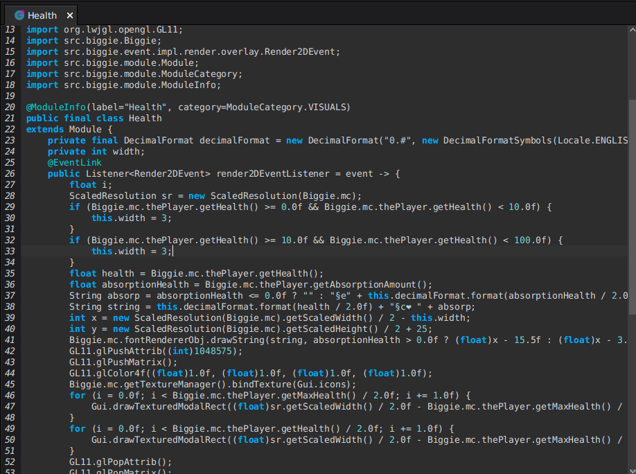 biggie's skidded health module